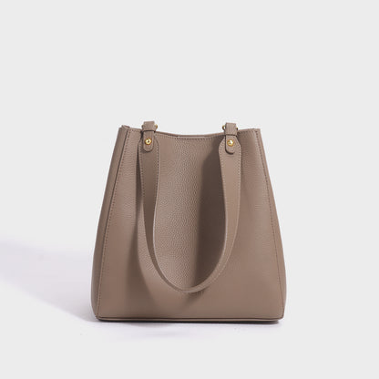 Tote bag women's shoulder bag bucket bag women's bag genuine leather high-end autumn style bag armpit bag