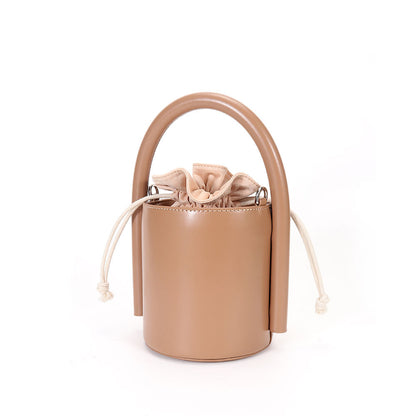 Cylindrical bag genuine leather crossbody niche design armpit bag commuter fashion trend genuine leather bag for women