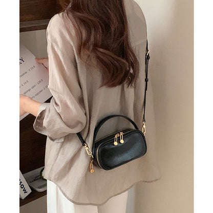 Women's genuine leather handheld small square bag new high-end crossbody bag women's white mini small bag shoulder bag