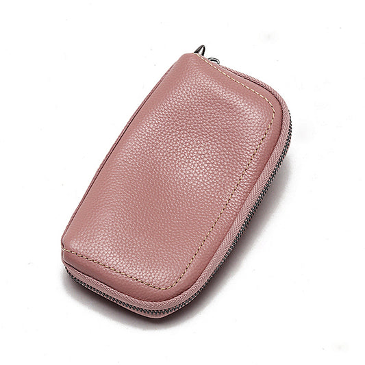 European and American genuine leather men's and women's long wallet shielding RFID anti-theft brush genuine leather wallet cowhide multi-card slot coin purse