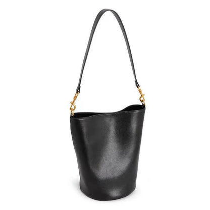 Niche high-end light luxury bucket bag women's genuine leather bag new simple small crossbody bag commuter shoulder bag