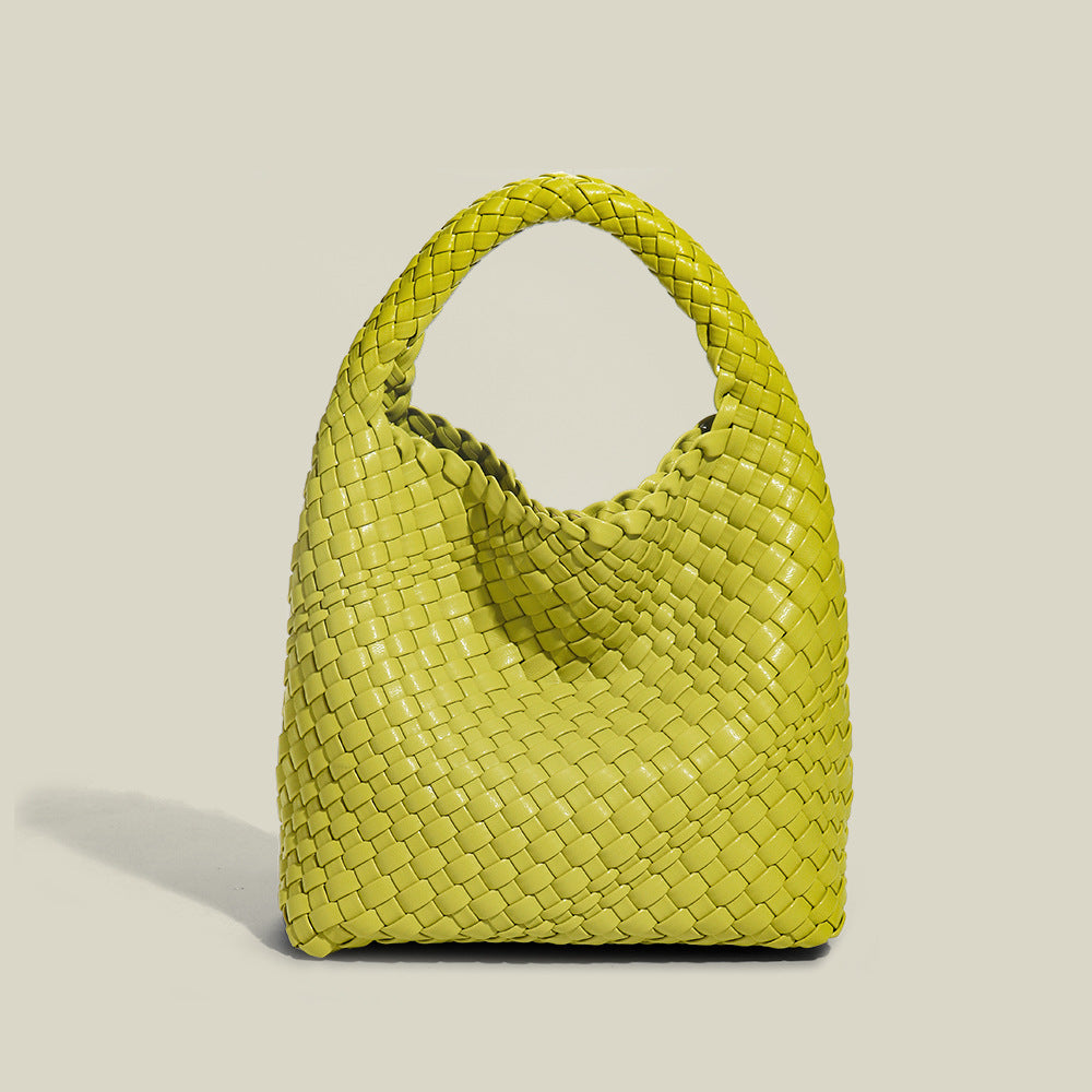 New large-capacity mother-in-law bag for women, fashion trend underarm one-shoulder hand-woven women's bag, soft texture