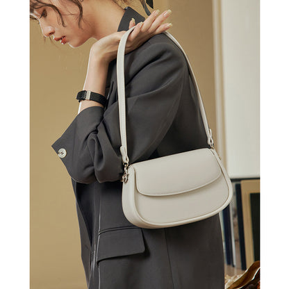 High-end women's bag 2024 new fashion armpit bag niche saddle bag crossbody genuine leather bag women's summer shoulder bag