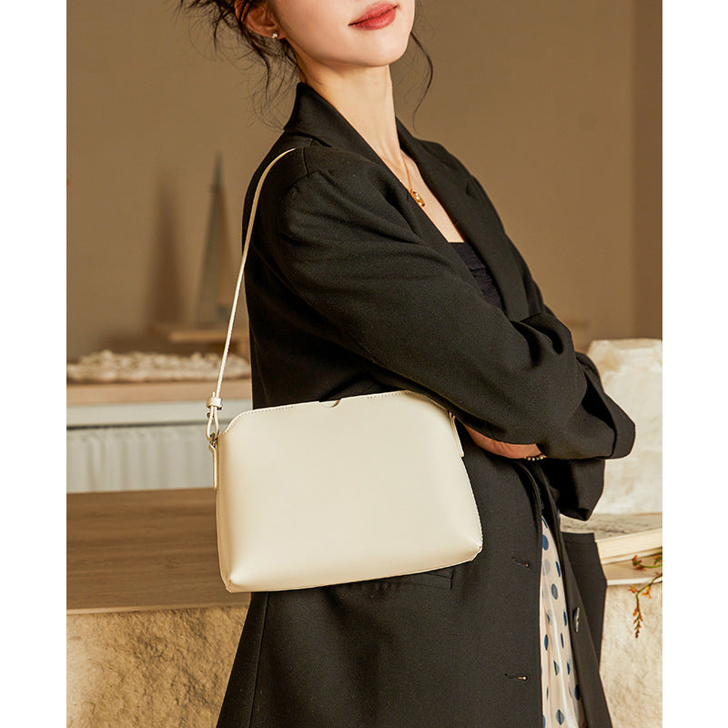 Commuting bag women's new armpit bag high-end niche shell bag versatile one-shoulder cross-body genuine leather bag for women