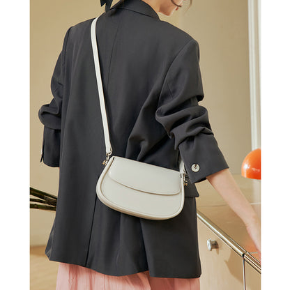 High-end women's bag 2024 new fashion armpit bag niche saddle bag crossbody genuine leather bag women's summer shoulder bag