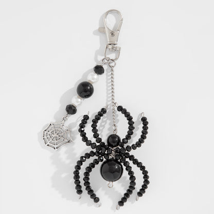 Halloween Personalized Big Spider Keychain Lanyard Dark Style Spider Web Anti-lost Bag Pendant