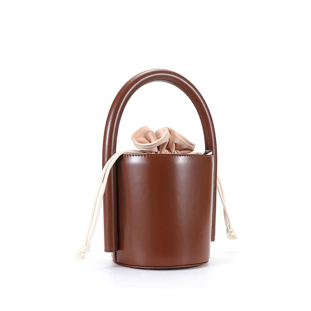 Cylindrical bag genuine leather crossbody niche design armpit bag commuter fashion trend genuine leather bag for women