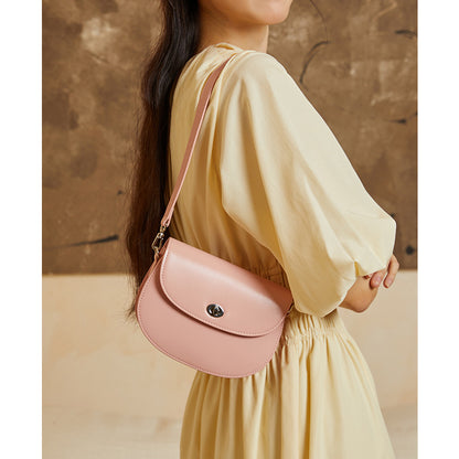 One-shoulder armpit bag for women, new commuter bag, genuine leather saddle bag, high-end niche cowhide crossbody bag