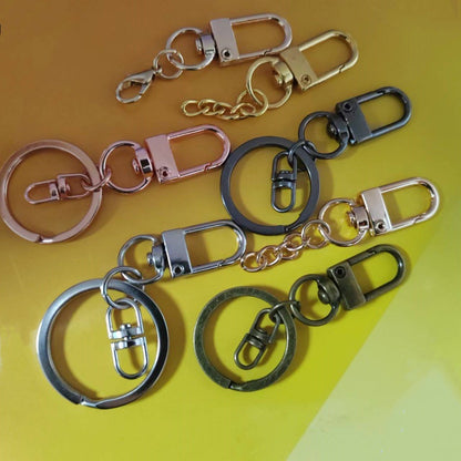 Small door buckle alloy U-shaped spring buckle with chain metal key bag buckle pendant