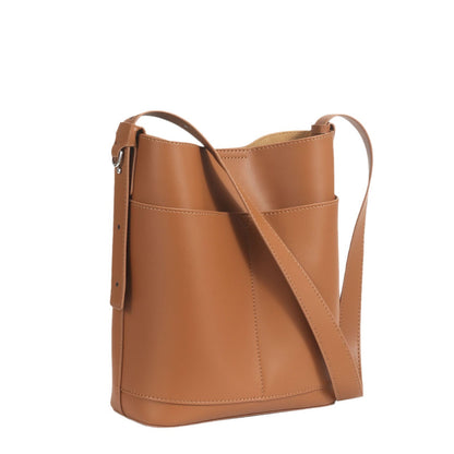 Bags Women's Crossbody Bags Fashionable and Versatile Women's Bags Cross-body Bags Bucket Bags Genuine Leather Contrast Color Commuting Bags