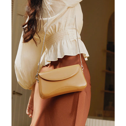 Niche commuter crossbody bag women's bag genuine leather high-end small square bag new fashion chain shoulder small bag