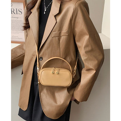 Women's genuine leather handheld small square bag new high-end crossbody bag women's white mini small bag shoulder bag