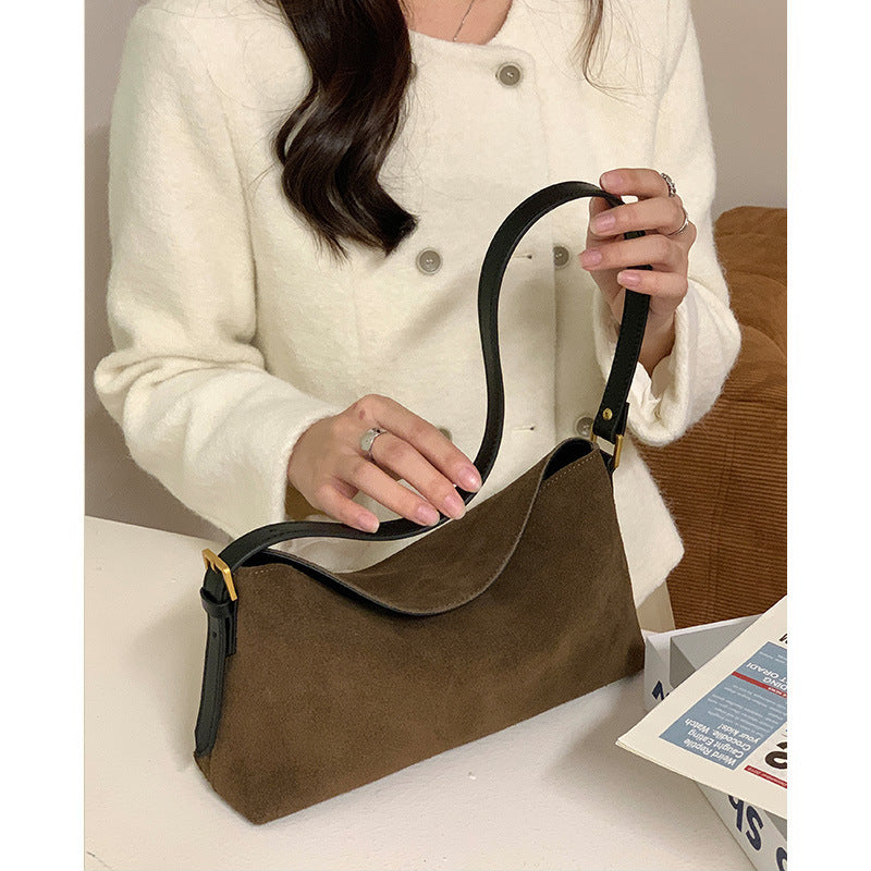 Niche armpit bag, women's high-end pillow bag, retro cowhide women's bag, new leather shoulder bag, crossbody bag