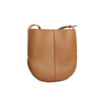 Large capacity cowhide bucket bag women's new simple tote bag commuter women's bag genuine leather crossbody bag shoulder bag