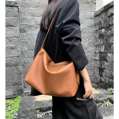 Large bags for women 2024 new simple cowhide cross-body commuter bag genuine leather women's bag shoulder bag large capacity tote bag