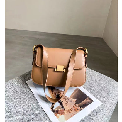 Small square bag women's new armpit bag genuine leather women's bag temperament fashion shoulder bag high-end cowhide crossbody bag