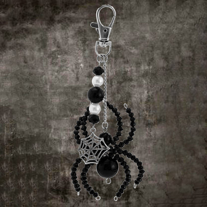 Halloween Personalized Big Spider Keychain Lanyard Dark Style Spider Web Anti-lost Bag Pendant