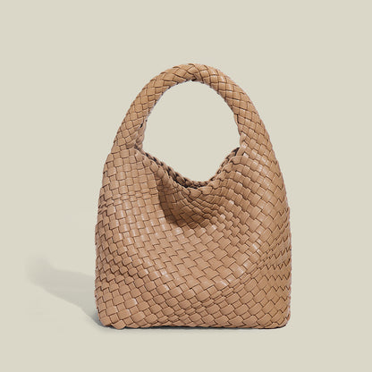 New large-capacity mother-in-law bag for women, fashion trend underarm one-shoulder hand-woven women's bag, soft texture