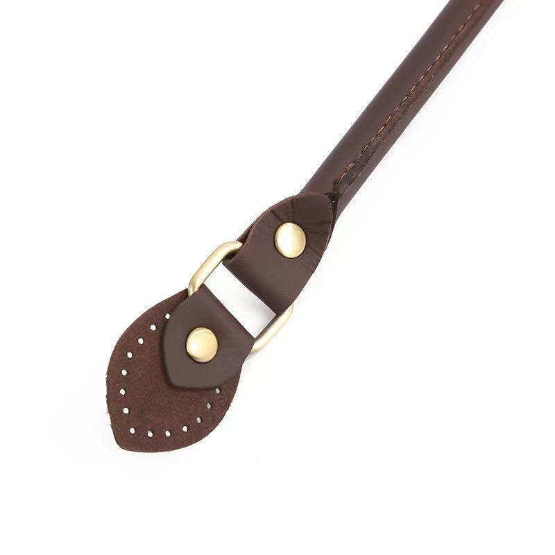 Fashion handbag leather wrist strap round center rope leather handle luggage bag leather bag strap