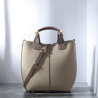 Commuting business large-capacity handbag, high-end tote bag, new versatile niche texture three-dimensional genuine leather women's bag