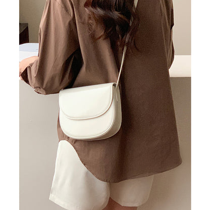 Niche genuine leather bag for women, high-end simple saddle bag, new commuter versatile shoulder crossbody bag for women