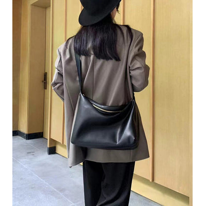 Large bags for women 2024 new simple cowhide cross-body commuter bag genuine leather women's bag shoulder bag large capacity tote bag