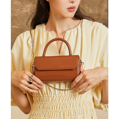 Hand-held small square bag new chain bag women's high-end niche genuine leather cross-body small bag women's bag shoulder bag