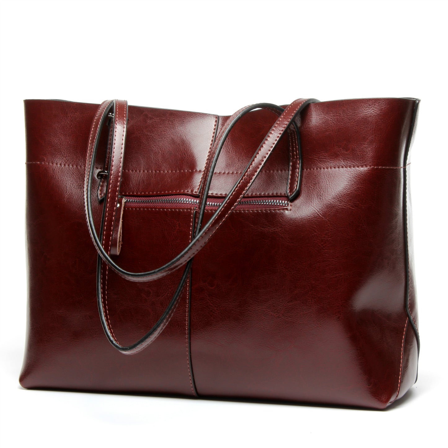 New genuine leather large-capacity tote bag, simple soft cowhide hand-held shoulder bag, school bag