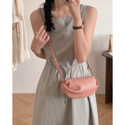 Cowhide cloud bag for women 2024 new genuine leather women's bag crossbody bag small bag versatile niche pleated bag shoulder bag