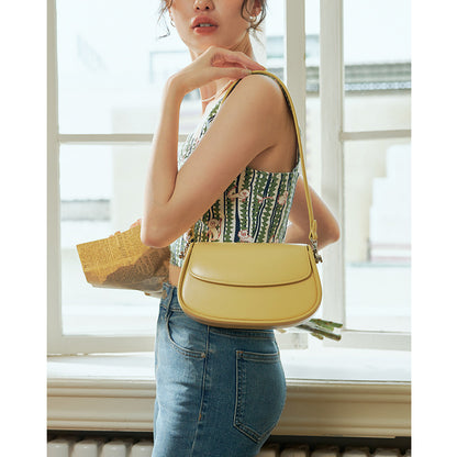 High-end women's bag 2024 new fashion armpit bag niche saddle bag crossbody genuine leather bag women's summer shoulder bag